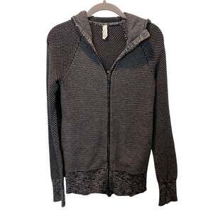 Ivivva Lululemon Girls Sz 14 Grey Dot Full Zip Just Cozy Jacket Hooded Sweater